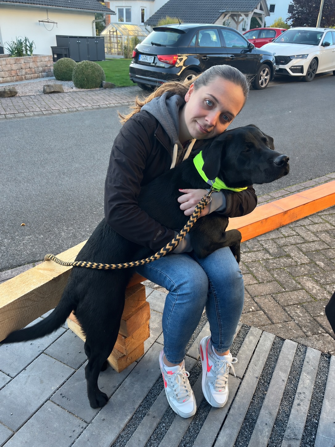 Anna-Lena with the family dog